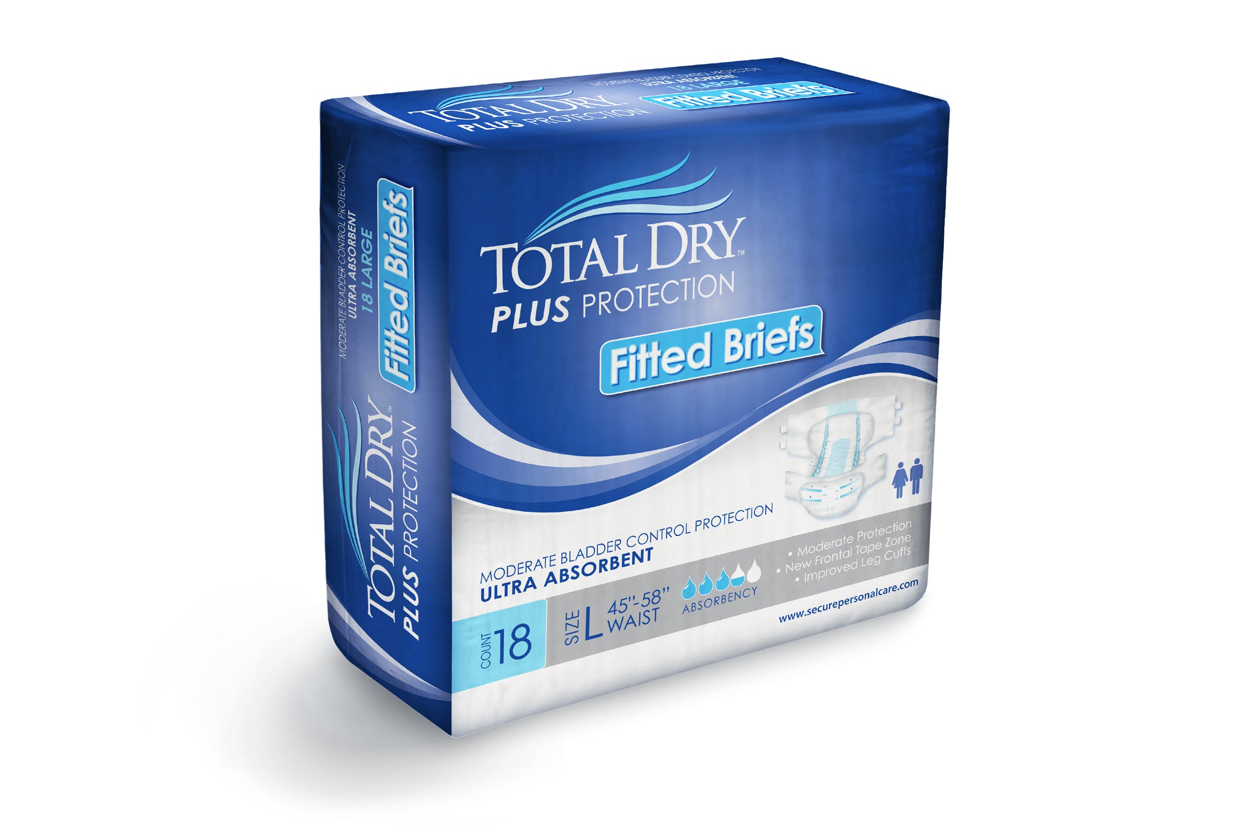 TotalDry Incontinence Brief Liners, Classic Style, Extra Absorbency -  Unisex, Medium, 13 in L