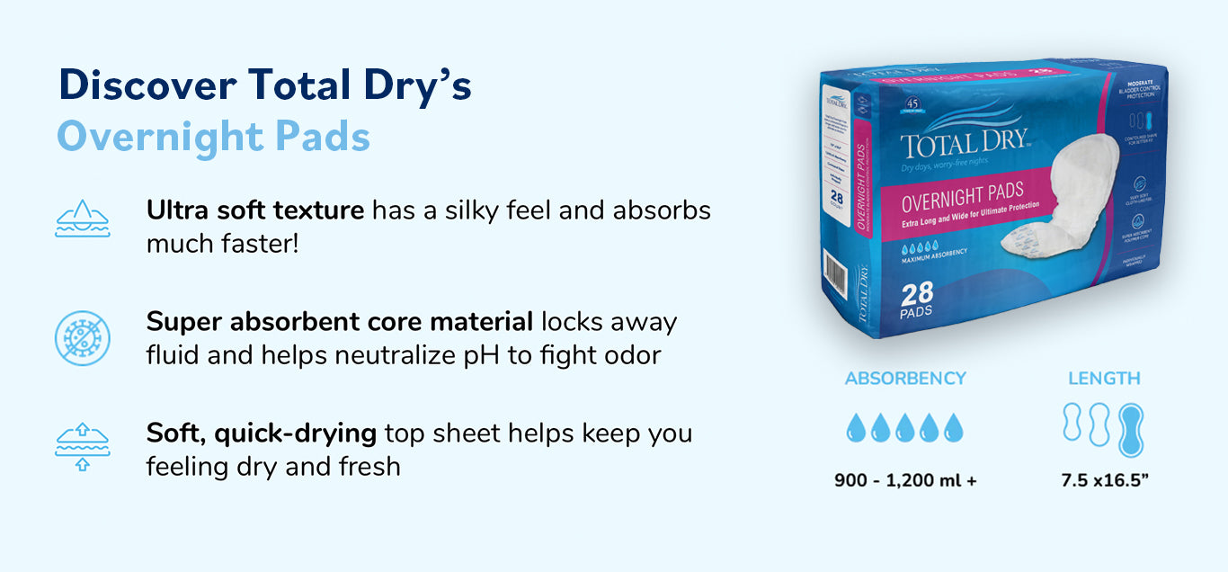 TotalDry Overnight Pads